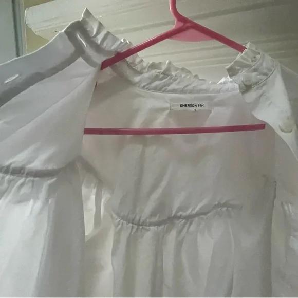 Emerson Fry White Poplin Victorian-Style Ruffle Blouse - Picture 11 of 11